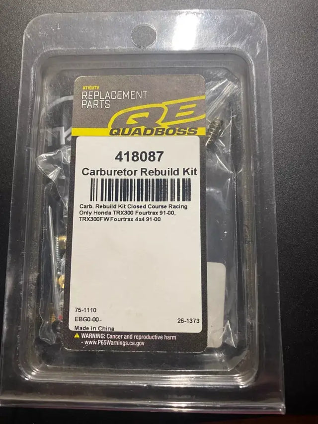 QuadBoss 91-00 Honda TRX300 FourTrax Carburetor Kit - 418087 - Fuel Delivery