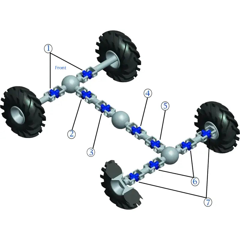 Universal joint for KAF620A Mule front axle on QuadBoss 93-99 Kawasaki KAF620A Mule 2510