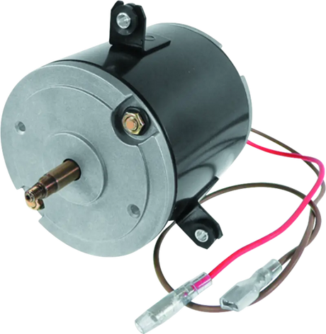 Black Polaris 400L 2x4 fan motor with exposed shaft and wiring for Polaris 400L