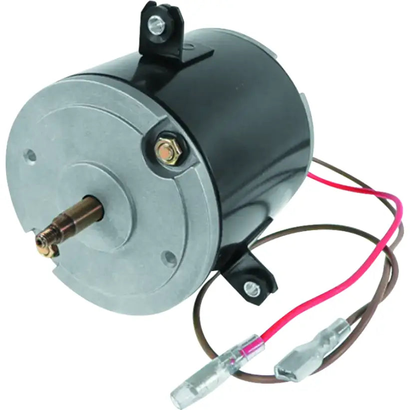 Black Polaris 400L 2x4 fan motor with exposed shaft and wiring for Polaris 400L