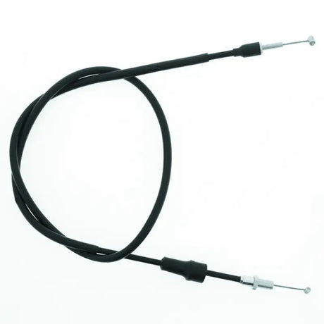 Black motorcycle throttle cable.