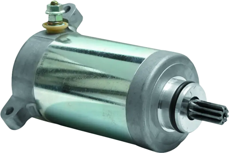 Silver-colored electric starter motor for Kawasaki KLF300 Bayou quad bike replacement