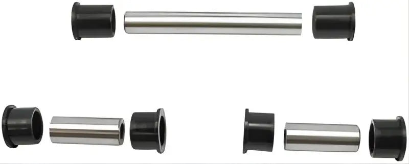 Various sizes of metal sleeves with black bushings for QuadBoss A-Arm Kit installation