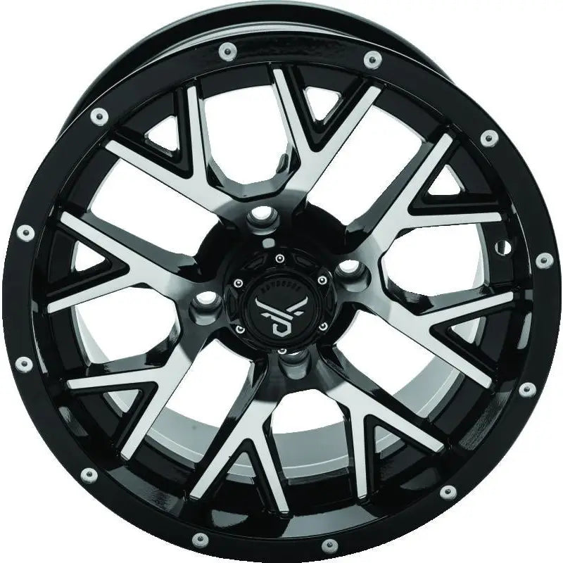 QuadBoss 608572 QuadBoss Barbwire 14X7 - 5+2 - 4/110 - Black Machined - 608572