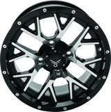Black machined quadboss barbwire 14x7 spoked wheel for off-road motorcycles
