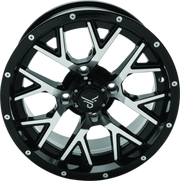 Black machined quadboss barbwire 14x7 spoked wheel for off-road motorcycles