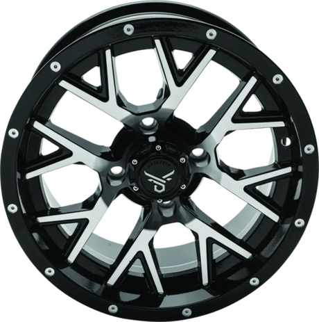 Black machined quadboss barbwire 14x7 spoked wheel for off-road motorcycles