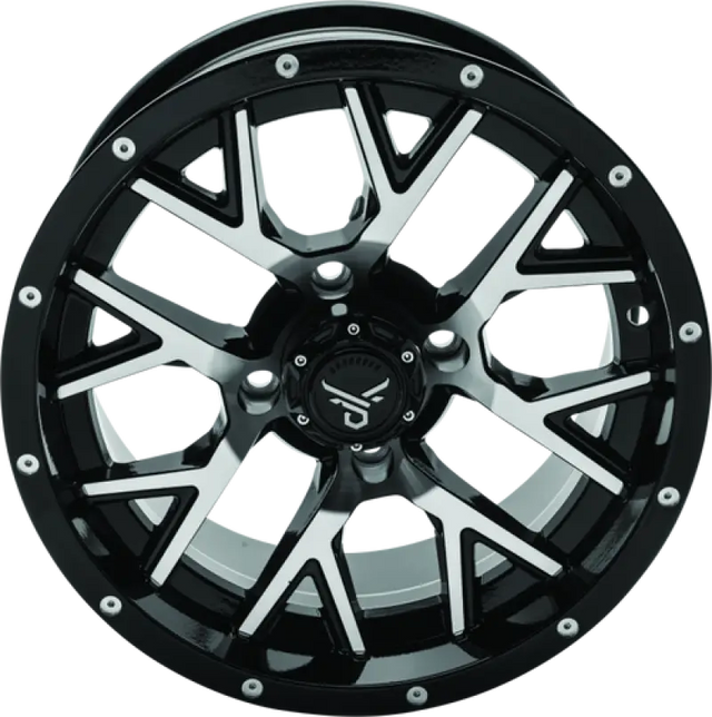 Black machined quadboss barbwire 14x7 spoked wheel for off-road motorcycles