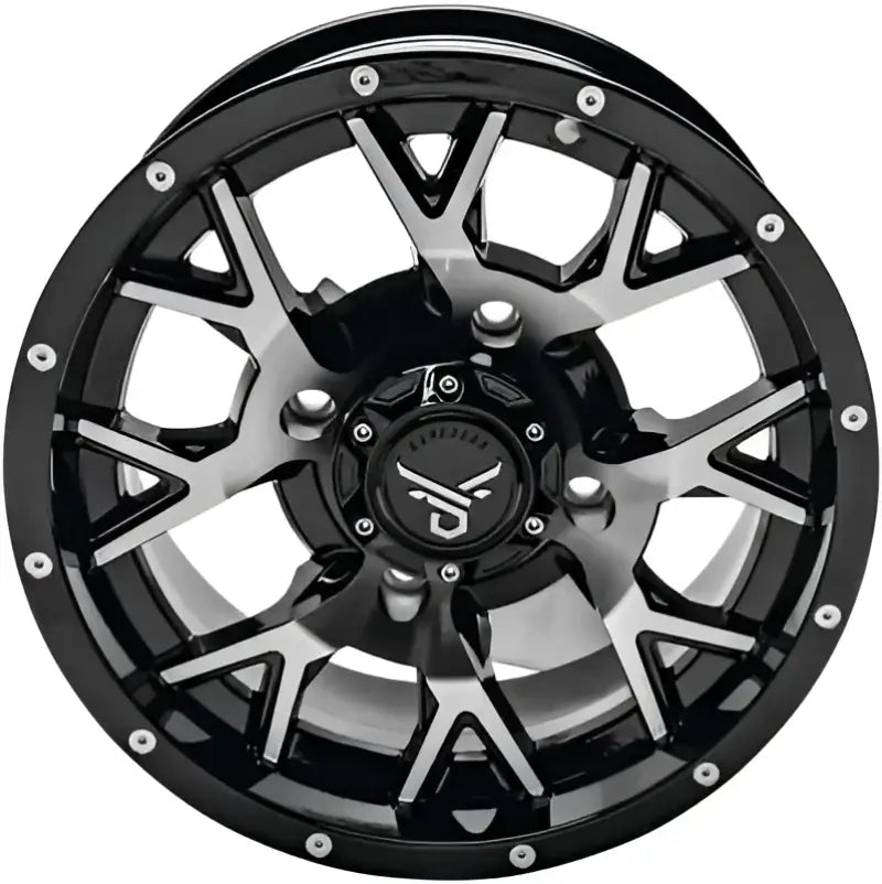 QuadBoss Barbwire 14X7 - 5 + 2 - 4/137 - Black Machined - 608575 - Wheels