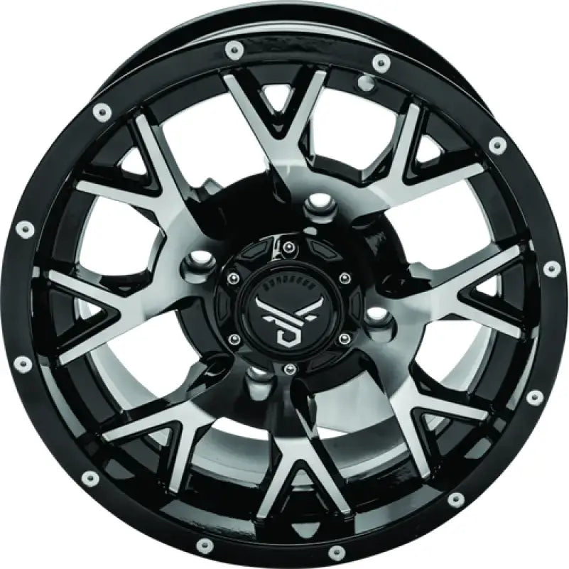 QuadBoss Barbwire 14X7 - 5 + 2 - 4/137 - Black Machined - 608575 - Wheels