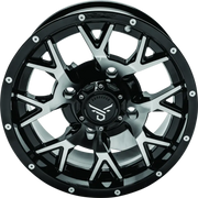 QuadBoss Barbwire 15x7 black and silver multi-spoke wheel with matte finish