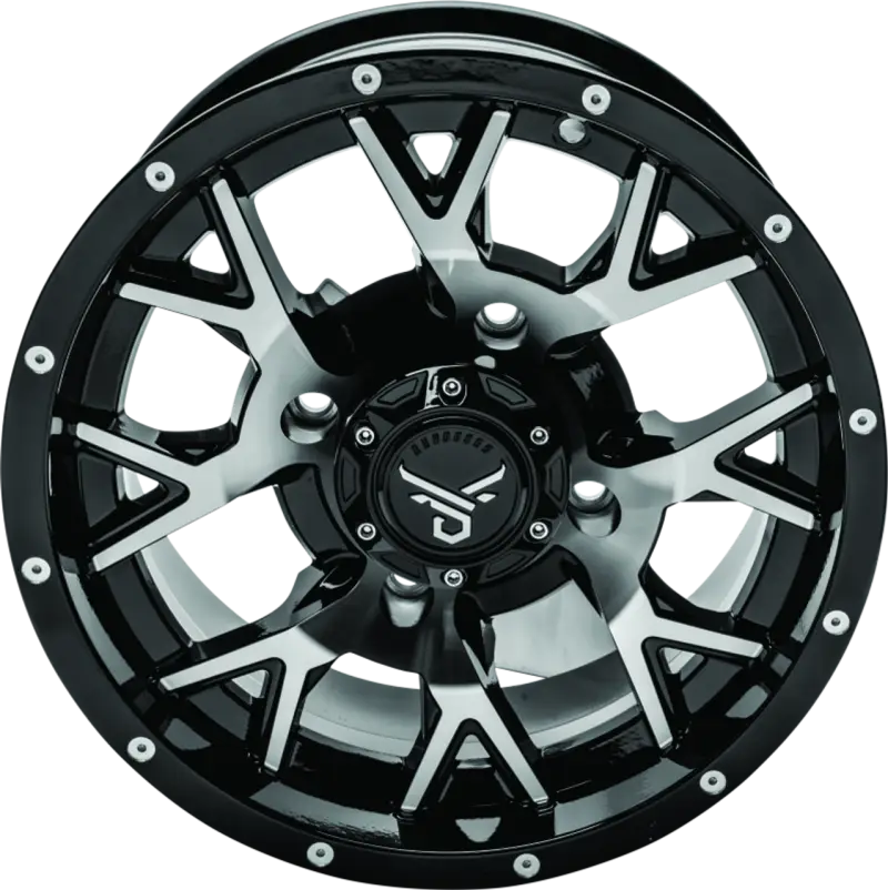 QuadBoss Barbwire 15x7 black silver multi-spoke wheel, matte finish