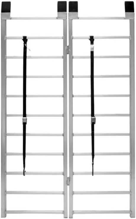 QuadBoss Bifold Ramp 44x71 - 560050 with durable construction, convenient bifold design, and black attachment straps for easy loading and unloading of ATVs, UTVs, and lawn tractors.