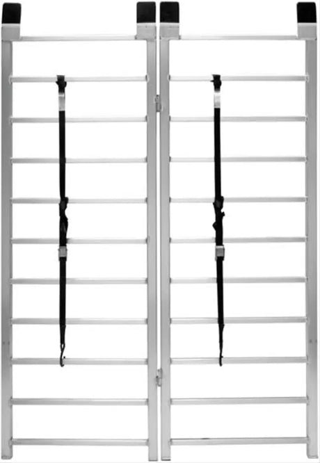 QuadBoss Bifold Ramp 50x72, lightweight and durable aluminum bifold ramp, ideal for easy loading and unloading of equipment, features straps to secure during transport.