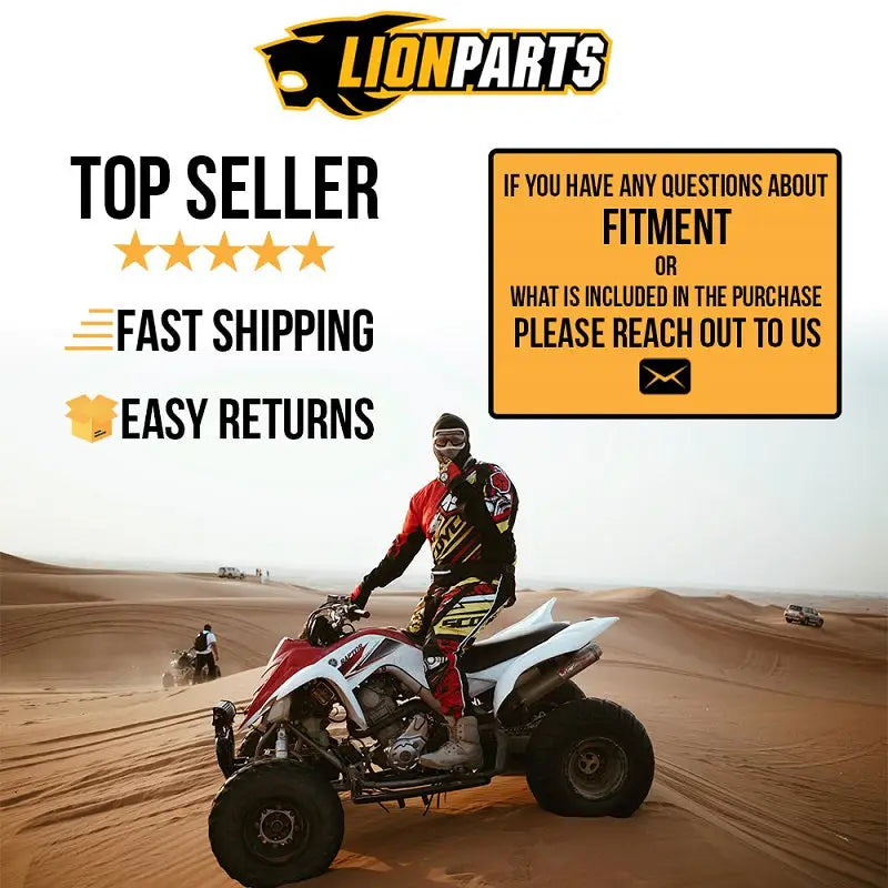 Red and white all-terrain vehicle with QuadBoss Exhaust Gasket Kit 568949 for optimal fit