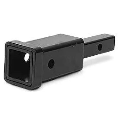 Black trailer hitch receiver on QuadBoss Hitch Adapter 1 1/4in to 2 in for easy towing
