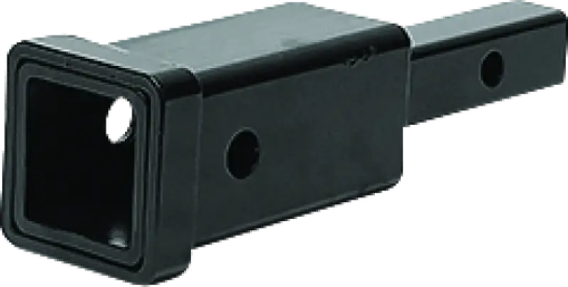 Black metal hitch receiver on QuadBoss Hitch Adapter 1 1/4in to 2in for easy towing