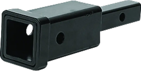 Black metal hitch receiver on QuadBoss Hitch Adapter 1 1/4in to 2in for easy towing