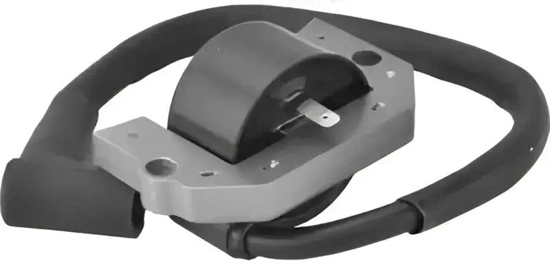 Black and gray QuadBoss ignition coil with wire for QuadBoss ignition systems