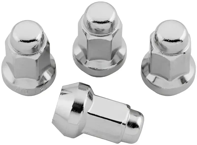 Chrome lug nuts for wheels, QuadBoss lug nuts 10x1.25, 14mm Od box of 4