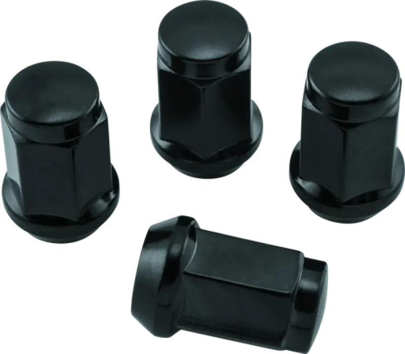 Black QuadBoss lug nuts for wheels, 12x1.5, 17mm od, box of 4