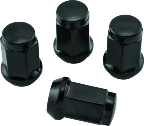 Black QuadBoss lug nuts for wheels, 12x1.5, 17mm od, box of 4