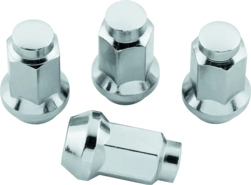 Chrome lug nuts for wheels, part of QuadBoss Lug Nuts 3/8in 24 - 14mm-Od set