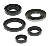 Assorted black rubber oil seals from QuadBoss Oil Seal Set for reliable oil sealing