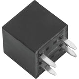 Black cube-shaped QuadBoss Polaris 20/35A relay for power distribution with metal pins