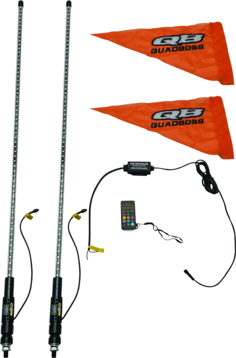 QuadBoss Qb 4Ft Smoked Dual Whip Rmte - 609657 - Lights