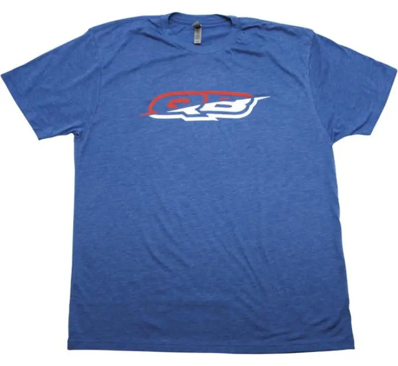 Blue quadboss qb merica merica tee with American pride graphic for Midwest style