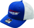 Blue and white trucker hat from QuadBoss QB Merica Tee in small size