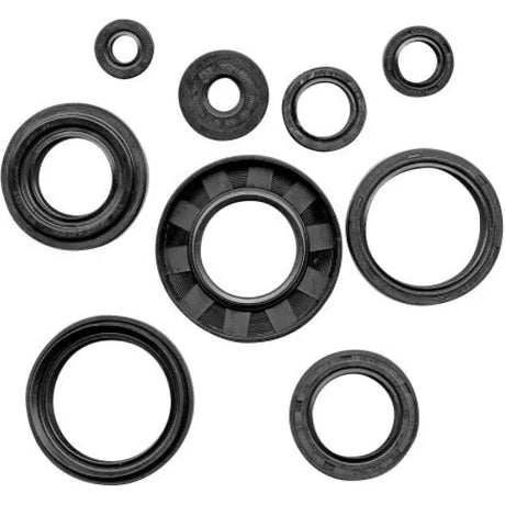 Assorted black rubber oil seals from QuadBoss QB Oil Seal Set for auto repairs