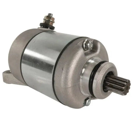 Silver and gray electric starter motor with quadboss qb oil seal set for best oil seal fit