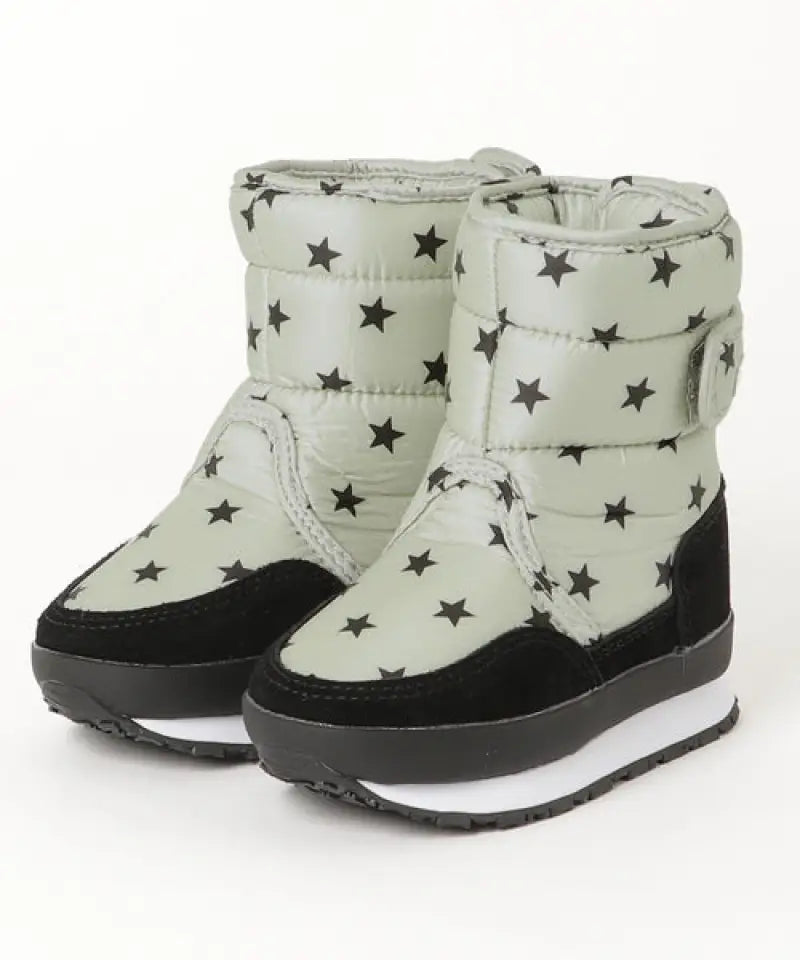 Star-patterned puffer snow boots with quadboss qb oil seal set for cold weather warmth