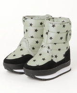 Star-patterned puffer snow boots with quadboss qb oil seal set for cold weather warmth