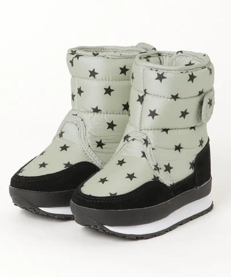 Star-patterned puffer snow boots with quadboss qb oil seal set for cold weather warmth
