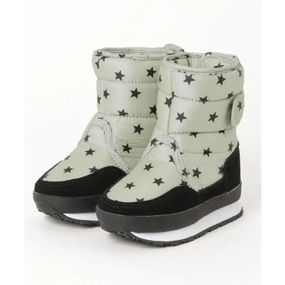 Star-patterned puffer snow boots with quadboss qb oil seal set for cold weather warmth