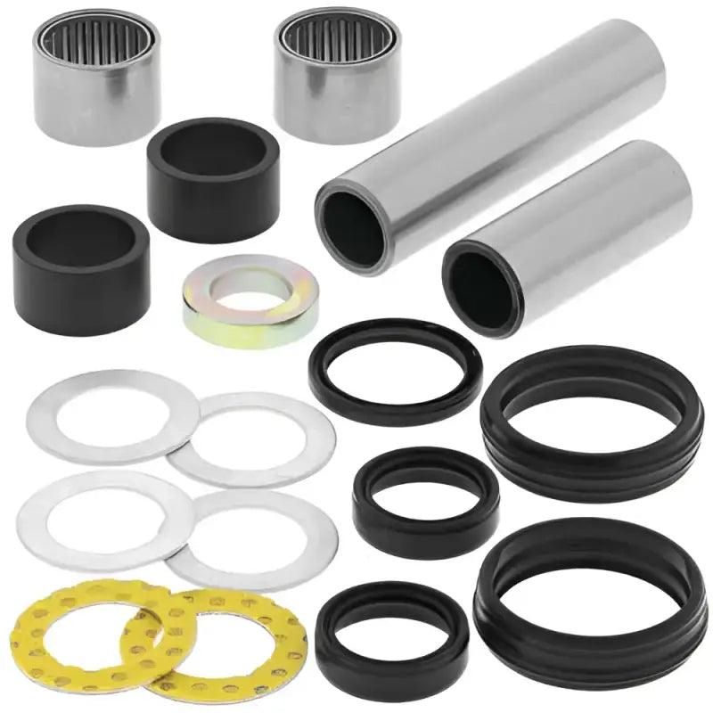 Assorted metal and rubber bushings and seals in QuadBoss Qboss Swingarm Bearing Kit for bike hardware