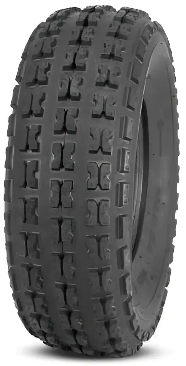 Black all-terrain tire from QuadBoss QBT732 Series for off-road adventures