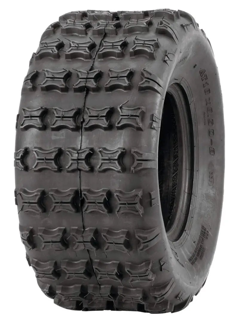 QuadBoss QBT733 Series Tire - 18x9.5-8 4Ply with advanced tread design for optimal traction and versatile performance on various terrains.
