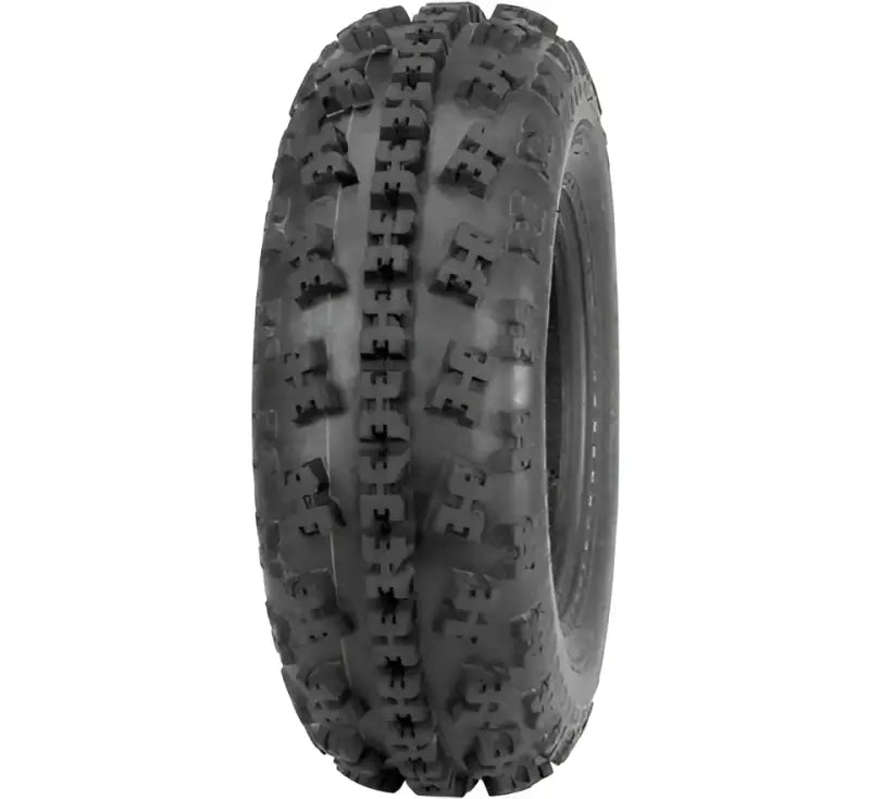 QuadBoss QBT734 Series Tire - 21x7-10 4Ply for ATV, rugged tread pattern for enhanced traction and durability on various terrains.