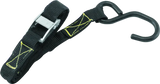 Black tie-down strap with metal buckle and hook for QuadBoss Quadlite Ramp Strap Replacement