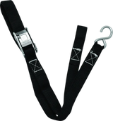 Black quadboss quadlite ramp strap with metal buckle and hook for secure transport