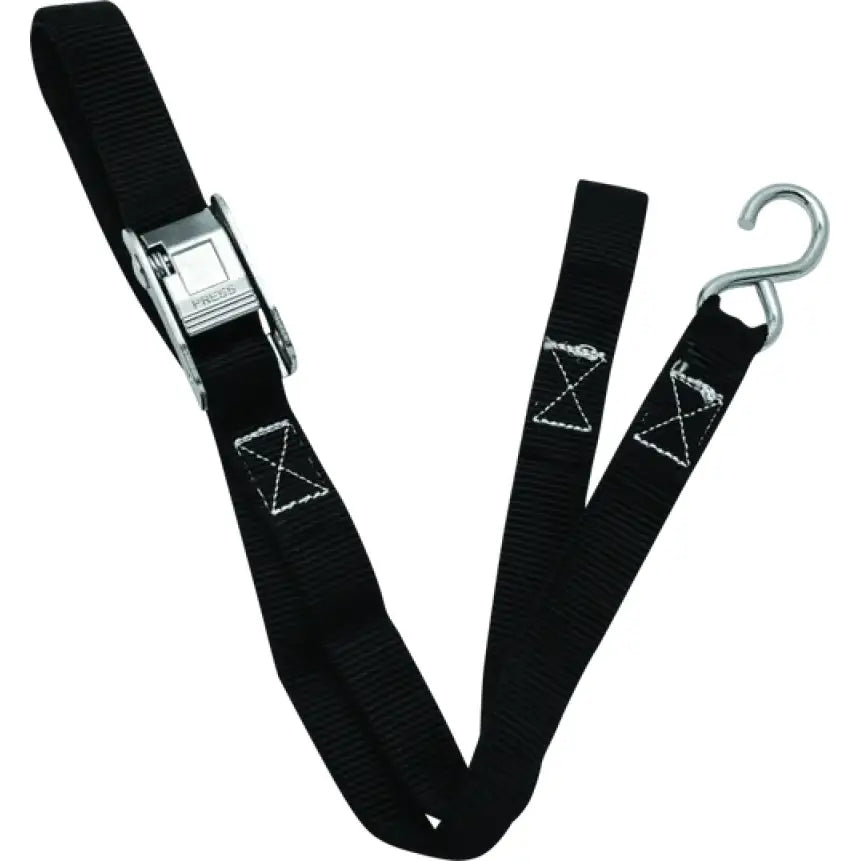 Black quadboss quadlite ramp strap with metal buckle and hook for secure transport