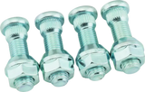 Four silver lug bolts with nuts for QuadBoss Replacement Stud M12x1.5x46