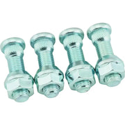 Four silver quadboss replacement studs with nuts M12x1.5 for easy repair