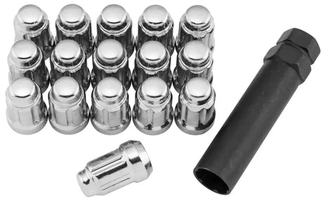 Chrome lug nuts and black socket for spline lug nuts on QuadBoss Spline Lug Nuts 12x1.5