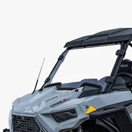 Gray utility terrain vehicle with QuadBoss Tie Rod End Kit Outer Only for added control