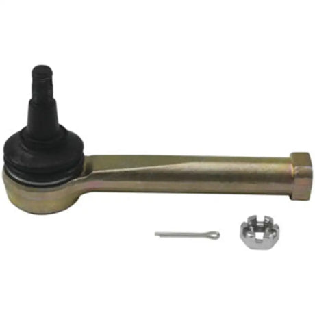 Gold-colored tie rod end with castle nut and cotter pin for QuadBoss tie rod end kit
